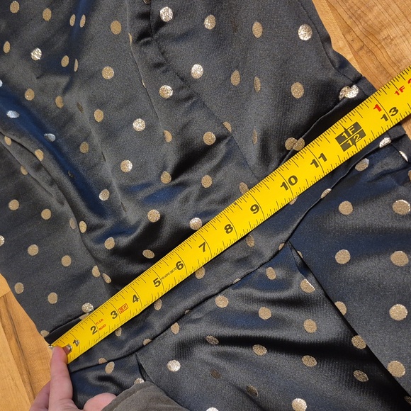 White House Black Market Polka Dotted Sleeveless Midi Dress W Pockets & Belt - Picture 12 of 13